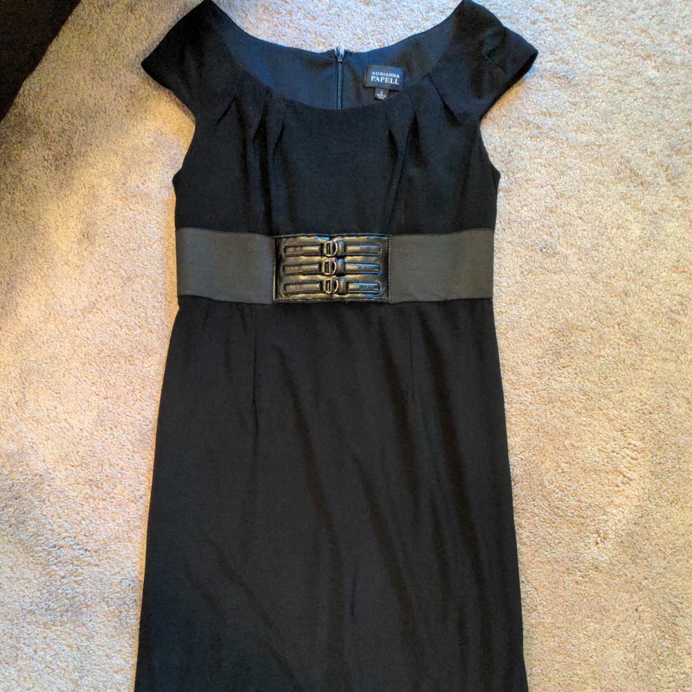 Adrianna Papell Black Sheath Dress Size 6